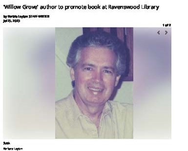“Willow Grove” Author to Promote Book